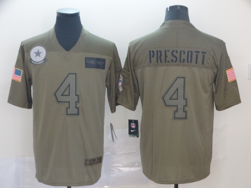 Men's Dallas Cowboys Dak Prescott #4 Brown Alternate Jersey